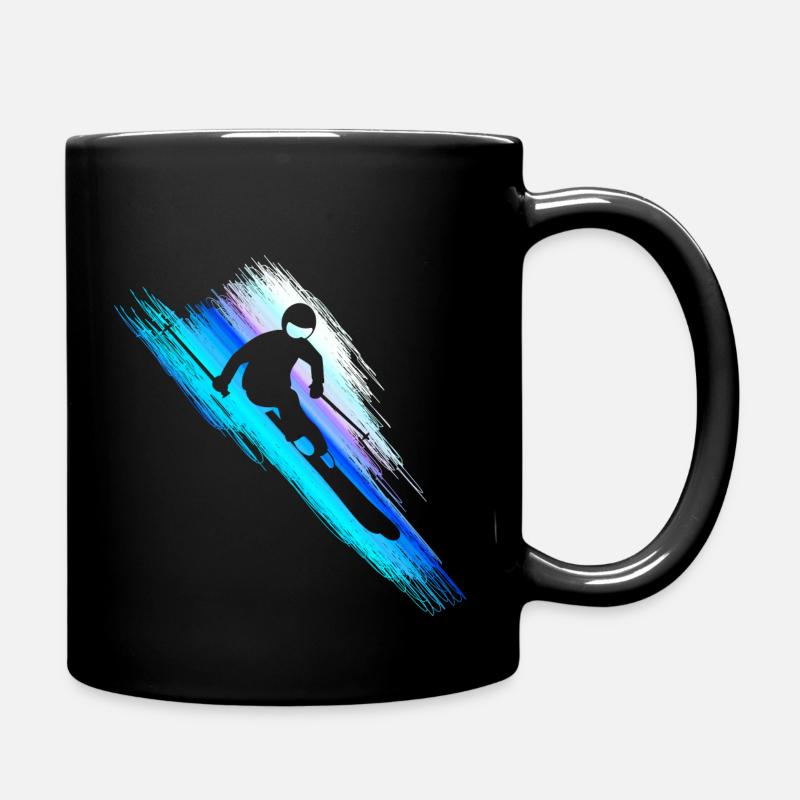 Skifahrer - Downhill - Speed - Blau - Tasse einfarbig - Schwarz