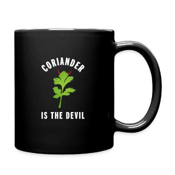 La coriandre est le diable | Cadeau drôle pour coriandre - Mug uni - noir - Droite