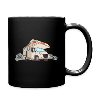 Vintage RV Camper van Illustration | Motorhome - Mug uni - noir - Droite