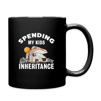 Vererbung meiner Kinder ausgeben | Lustiges Wohnmobil - Tasse einfarbig - Schwarz - Rechts
