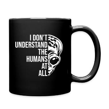 Alien-Zitat-Grafik - Tasse einfarbig - Schwarz - Rechts