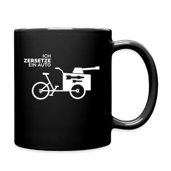Ich zersetze ein Auto / Lastenrad / Fahrrad - Tasse einfarbig - Schwarz - Rechts