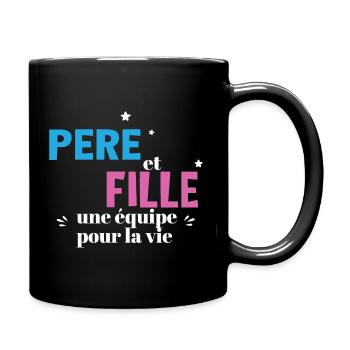 Père et fille une équipe pour la vie - Mug uni - noir - Droite