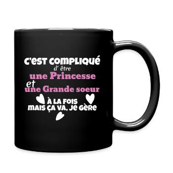 Princesse grande soeur - Mug uni - noir - Droite