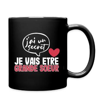 Je vais être grande sœur - Mug uni - noir - Droite