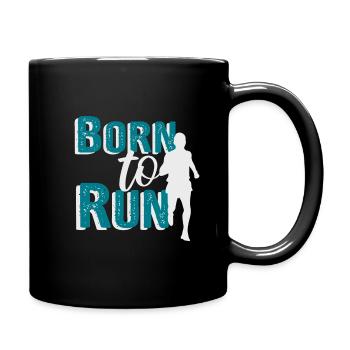 Rennen Laufen Marathon Läufer - Tasse einfarbig - Schwarz - Rechts