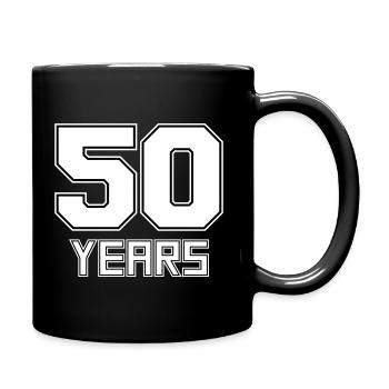 50 Jahre - Tasse einfarbig - Schwarz - Rechts