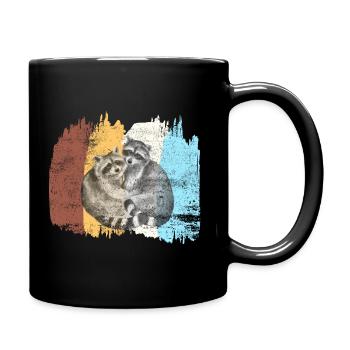 racoon - Full Colour Mug - black - Right