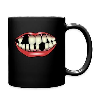 Dents pourries - Cadeau humour hygiène dentaire - Mug uni - noir - Droite