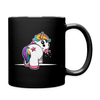 Licorne magique grincheuse - Mug uni - noir - Droite