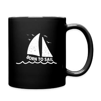 Certificat de voilier de voile né pour naviguer - Mug uni - noir - Droite