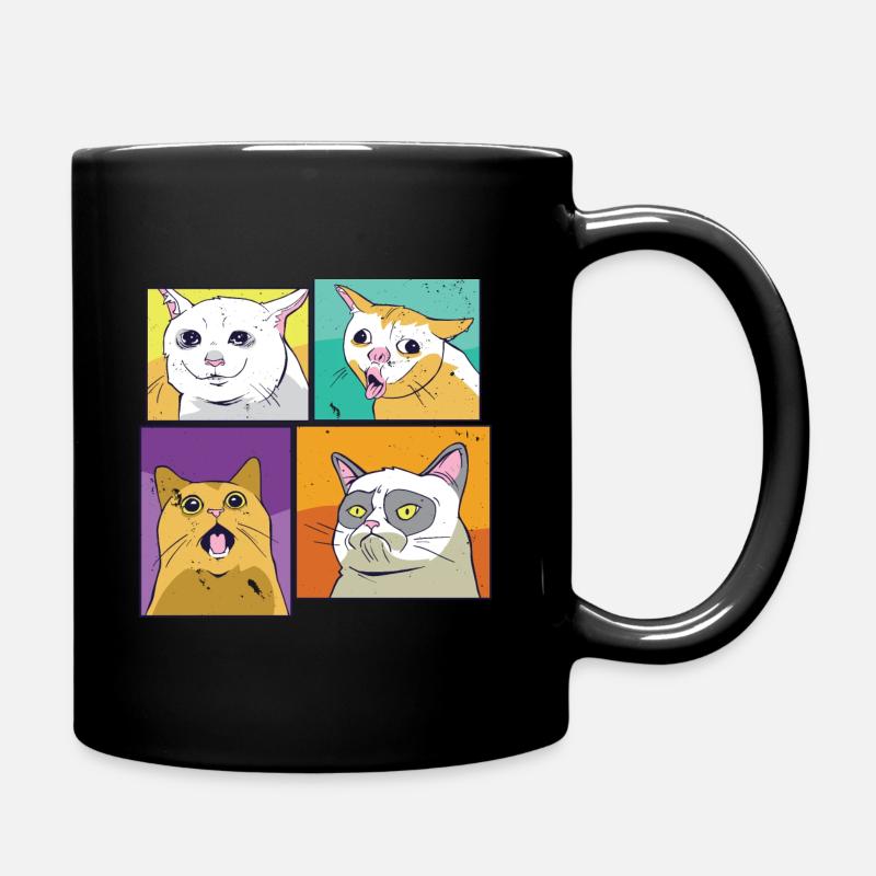 Meme Katzen - Tasse einfarbig - Schwarz