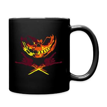 Halloween Skull Mano cornuta original - Tasse einfarbig - Schwarz - Rechts