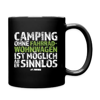Fahrradwohnwagen - Tasse einfarbig - Schwarz - Rechts
