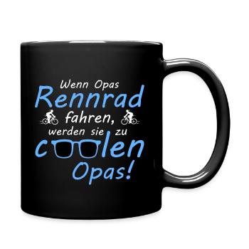 Rennrad Opas - Tasse einfarbig - Schwarz - Rechts