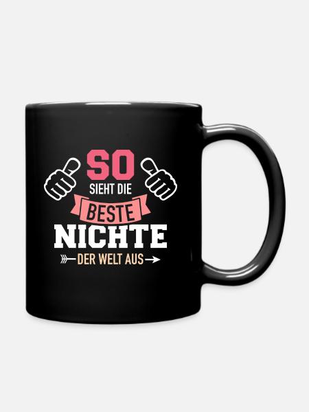 Nichte - Tasse einfarbig - Schwarz