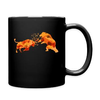 Bull versus Bear Stock - Tasse einfarbig - Schwarz - Rechts