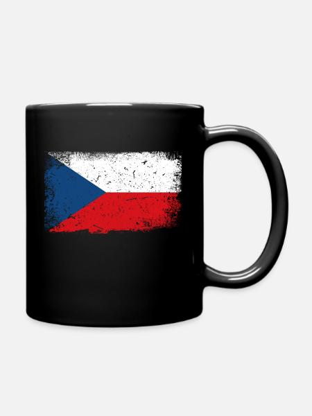 Czech Republic flag - Full Colour Mug - black