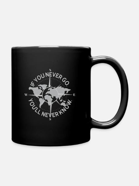 Boussole Backpacker voyage carte du monde Aventure - Mug uni - noir