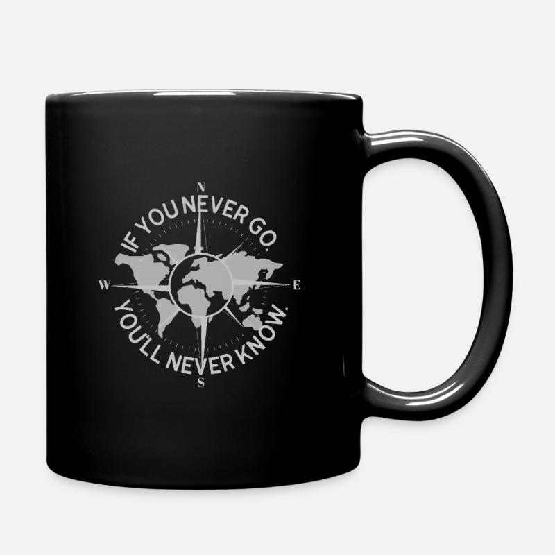 Boussole Backpacker voyage carte du monde Aventure - Mug uni - noir