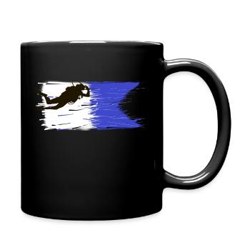 Scuba Alpha Flagge - Tasse einfarbig - Schwarz - Rechts