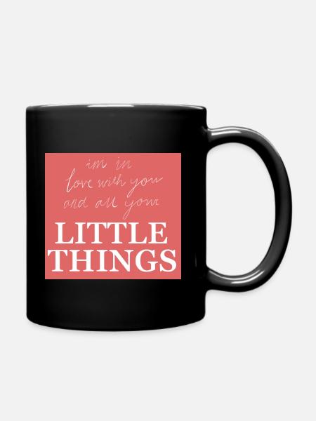 Little things pink background - Full Colour Mug - black