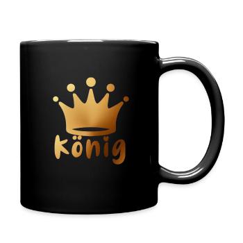 könig, gold ,baby, junge, schreibschrift, krone - Tasse einfarbig - Schwarz - Rechts