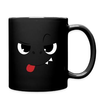 Cute Monster Face Creature Teeth Child & Kids - Full Colour Mug - black - Right