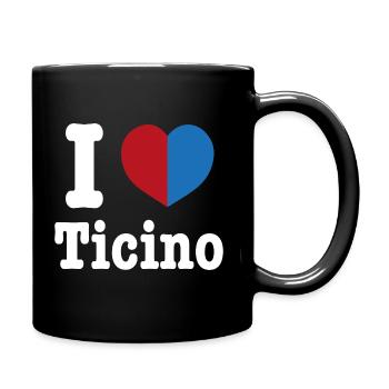 I love Ticino | Switzerland I Coat of Arms | Love | Heart - Full Colour Mug - black - Right