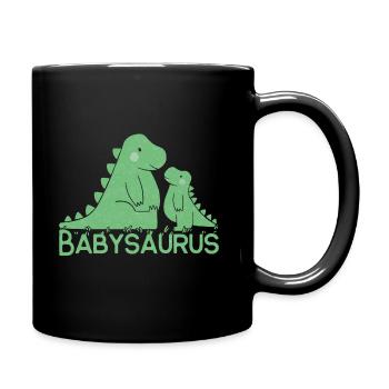 Babysaurus - Dino Dinosaur Gift for Babies - Full Colour Mug - black - Right