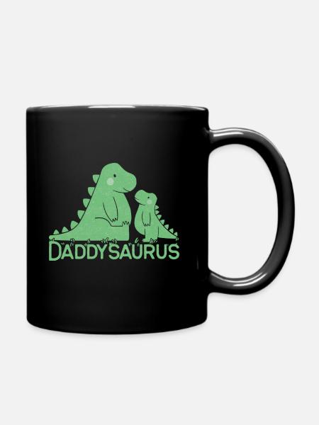 Daddysaurus - Dinosaur Father's Day Gift - Full Colour Mug - black