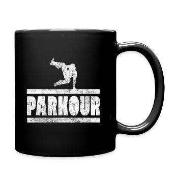 Parkour Freerunning Sport Sportler Extremesport - Tasse einfarbig - Schwarz - Rechts