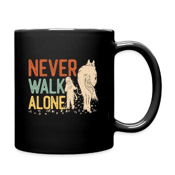 Never walk alone - Cheval - Vintage - Mug uni - noir - Droite