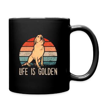 Golden Retriever - Life is golden - Chien - Mug uni - noir - Droite