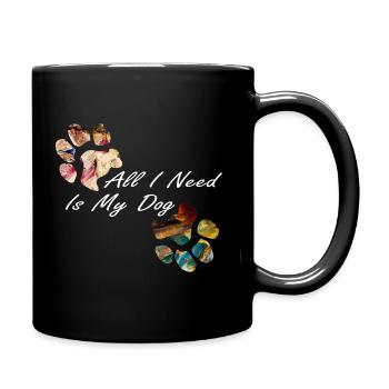 Paw prints dog paws paws dogs - Full Colour Mug - black - Right