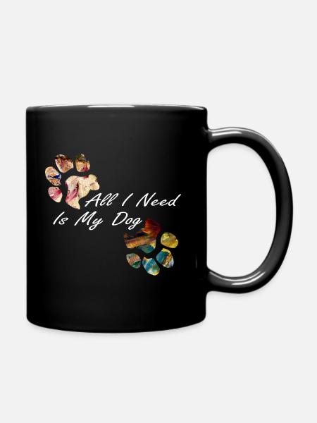 Empreintes de pattes pattes pattes chien chien - Mug uni - noir