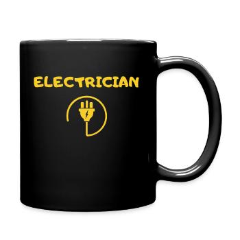 Electrician Elektriker Elektroinstallateur Strom - Tasse einfarbig - Schwarz - Rechts