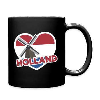holland Flagge Herz Zitat Grafik Bestseller - Tasse einfarbig - Schwarz - Rechts