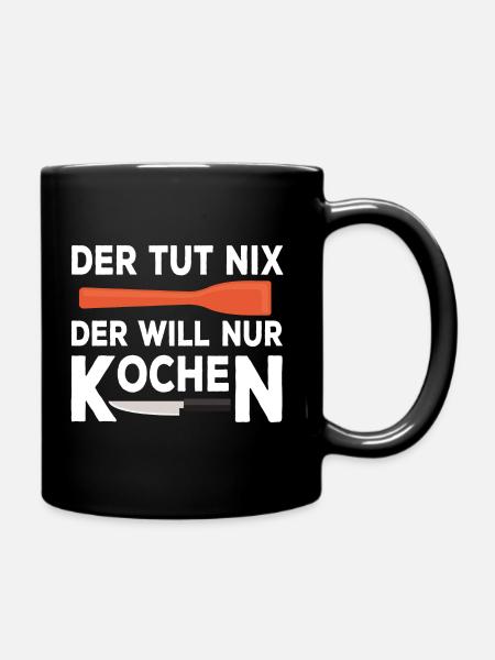 Koch Koch Spruch lustig Kochlöffel Geschenk - Tasse einfarbig - Schwarz