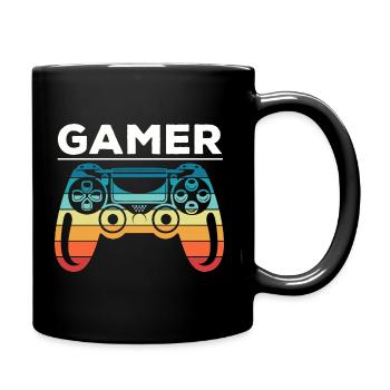 gaming gamer video games online gaming vintage - Full Colour Mug - black - Right