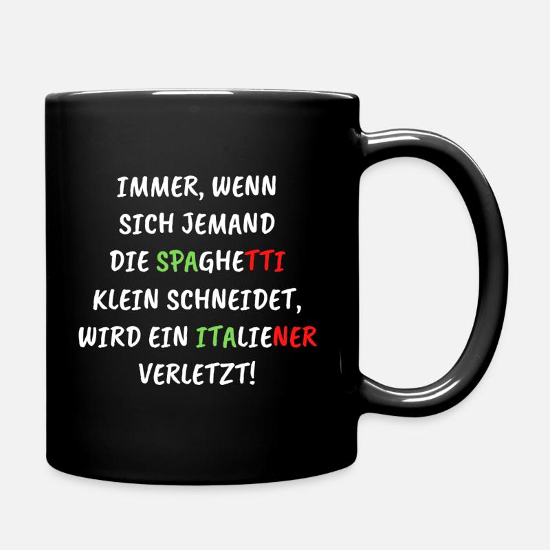 Spaghetti Italiener Italien - Tasse einfarbig - Schwarz