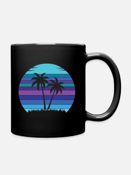 Plage et cocotiers - Mug uni - noir