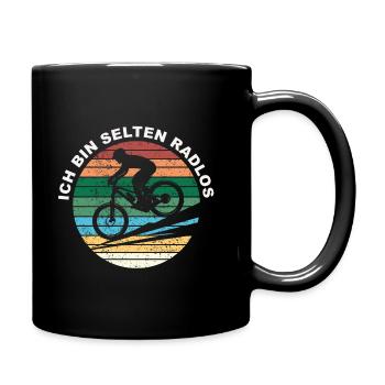 Ich Bin Selten Radlos - Fahrrad - Tasse einfarbig - Schwarz - Rechts