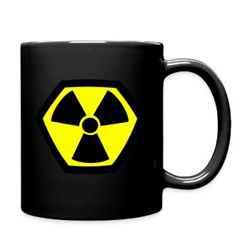 Nuclear Atom Icon Superhero Radioactive Symbol - Full Colour Mug - black - Right