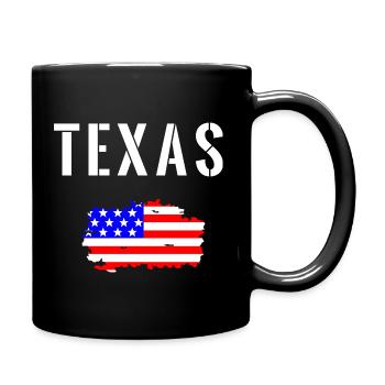 Texas USA State of America Flag Texas - Full Colour Mug - black - Right