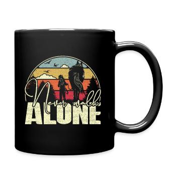 Never walk alone - Cheval de style vintage - Mug uni - noir - Droite