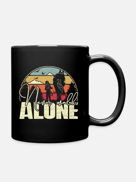 Never walk alone - Pferd im Vintage Stil - Tasse einfarbig - Schwarz