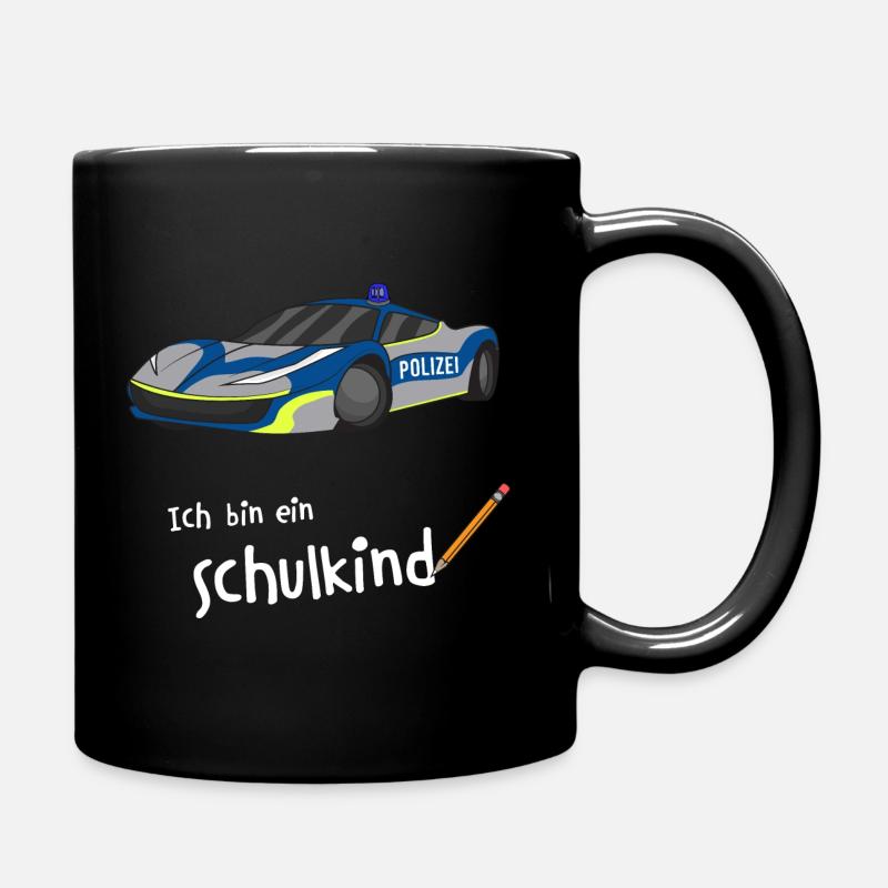 Einschulung Junge Schulkind Schulanfang Polizei - Tasse einfarbig - Schwarz