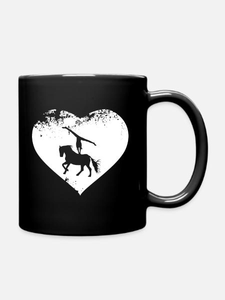 Pferde Pferd Voltigierer Voltigieren Volti - Tasse einfarbig - Schwarz