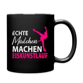 Eiskunstlauf Schlittschuhlauf Eis Figuren Tanz - Tasse einfarbig - Schwarz - Rechts
